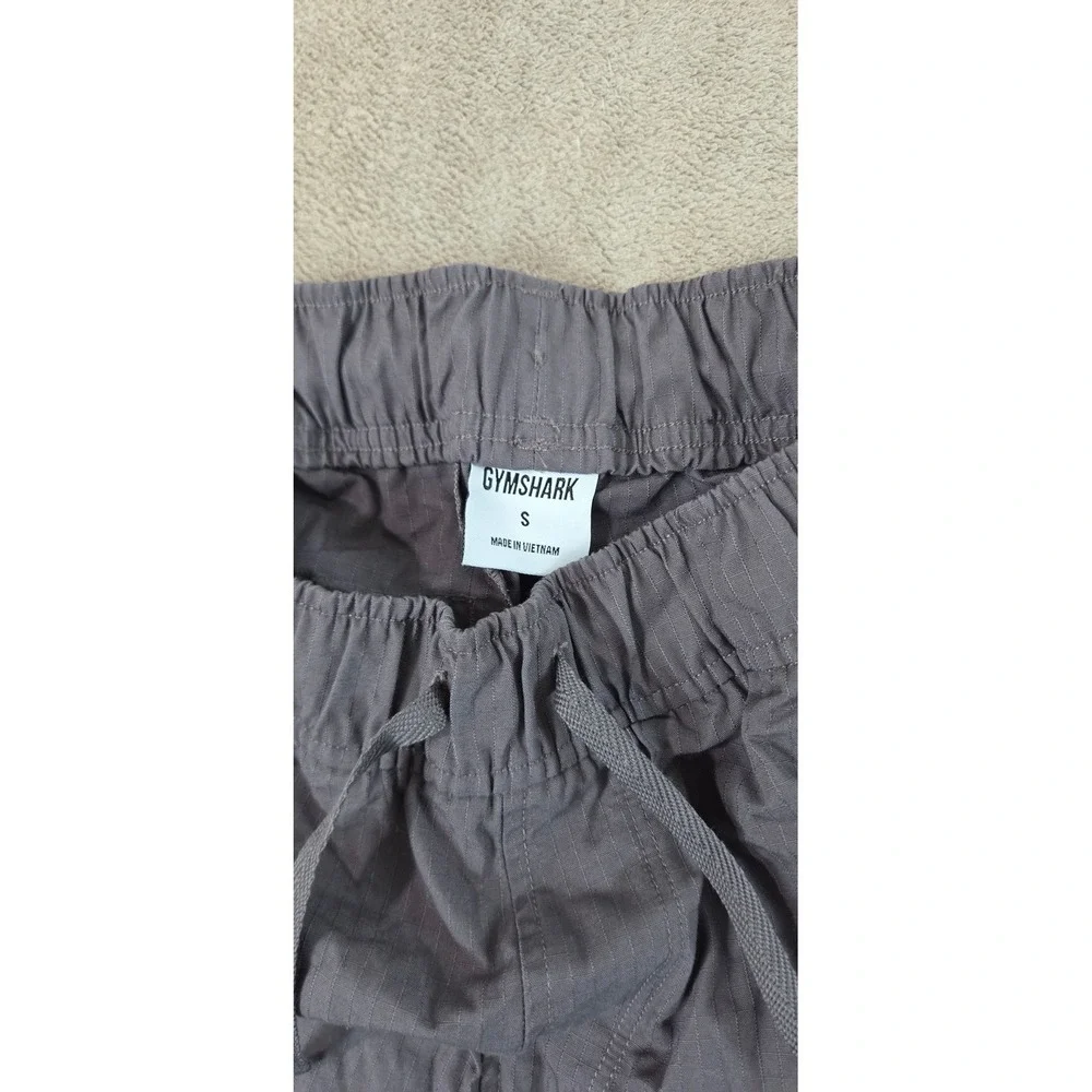 Gymshark Ripstop Cargo Pants Men's Size Small Color Gray Drawstring GOOD